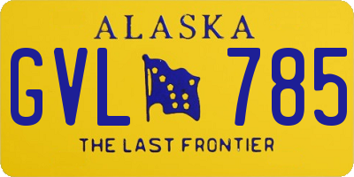 AK license plate GVL785
