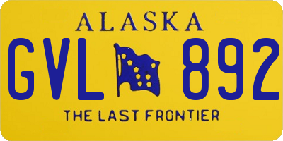 AK license plate GVL892