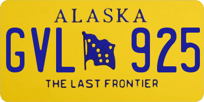 AK license plate GVL925