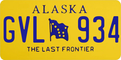 AK license plate GVL934