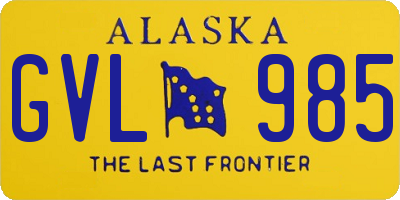 AK license plate GVL985