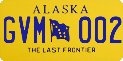 AK license plate GVM002