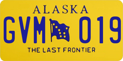 AK license plate GVM019