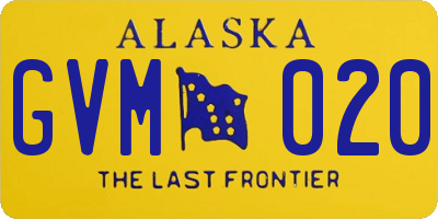 AK license plate GVM020
