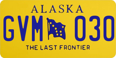 AK license plate GVM030