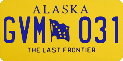 AK license plate GVM031