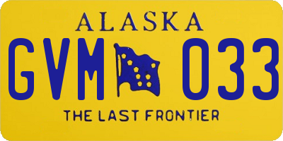 AK license plate GVM033