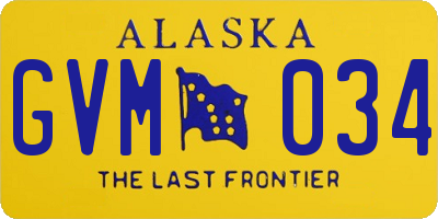 AK license plate GVM034