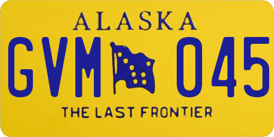 AK license plate GVM045