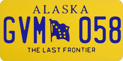 AK license plate GVM058