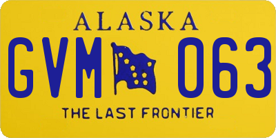 AK license plate GVM063