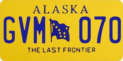 AK license plate GVM070