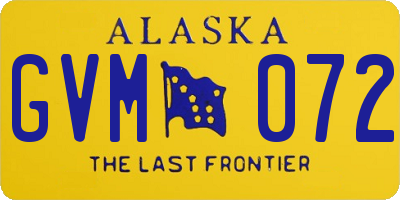 AK license plate GVM072