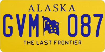 AK license plate GVM087