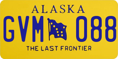 AK license plate GVM088