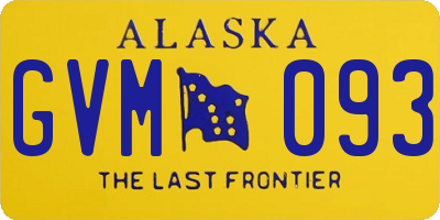 AK license plate GVM093