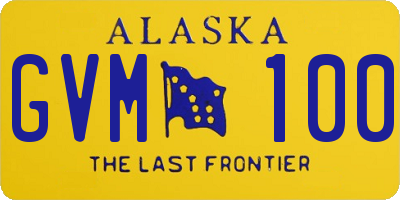 AK license plate GVM100