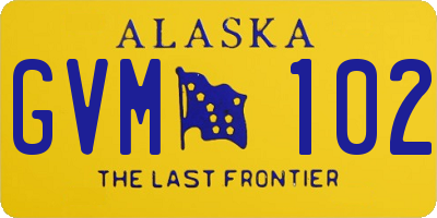 AK license plate GVM102