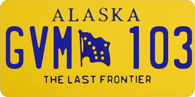 AK license plate GVM103