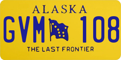 AK license plate GVM108