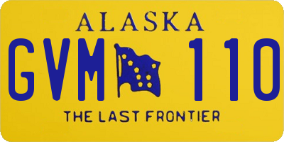 AK license plate GVM110