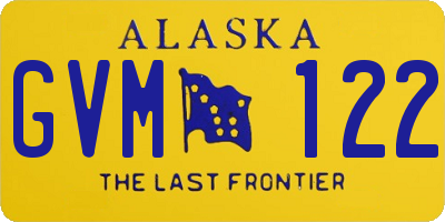 AK license plate GVM122
