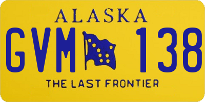 AK license plate GVM138