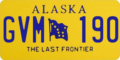 AK license plate GVM190