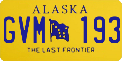 AK license plate GVM193