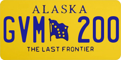 AK license plate GVM200