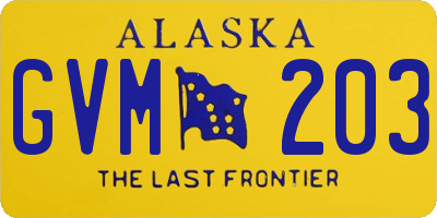 AK license plate GVM203