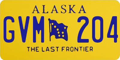 AK license plate GVM204