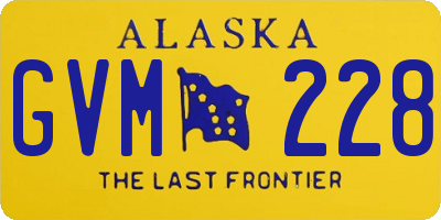 AK license plate GVM228