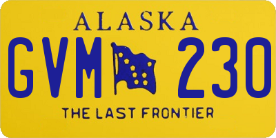 AK license plate GVM230