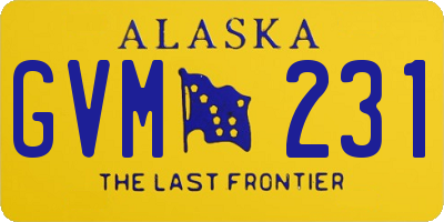 AK license plate GVM231