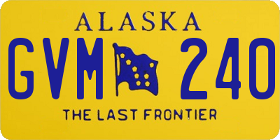 AK license plate GVM240