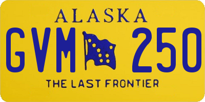 AK license plate GVM250