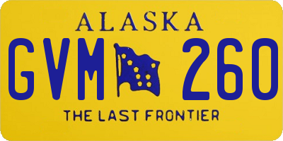 AK license plate GVM260