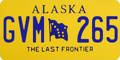 AK license plate GVM265