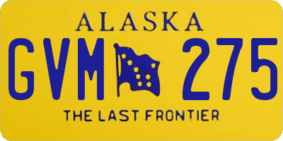 AK license plate GVM275