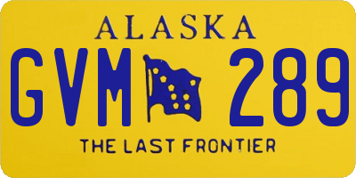 AK license plate GVM289