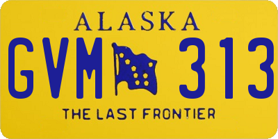 AK license plate GVM313