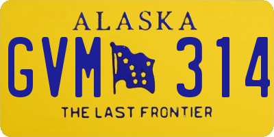 AK license plate GVM314