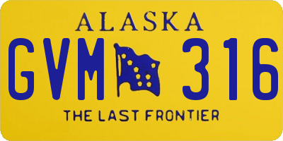 AK license plate GVM316