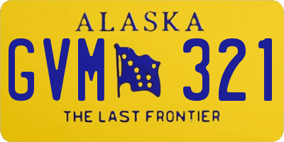 AK license plate GVM321