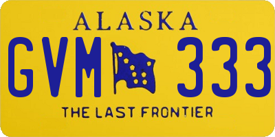 AK license plate GVM333