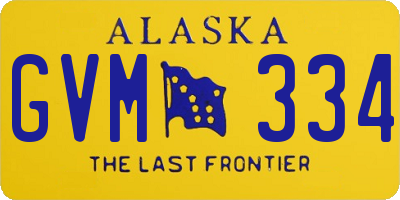 AK license plate GVM334