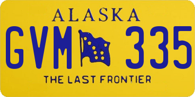 AK license plate GVM335