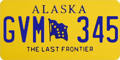 AK license plate GVM345