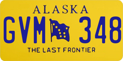 AK license plate GVM348